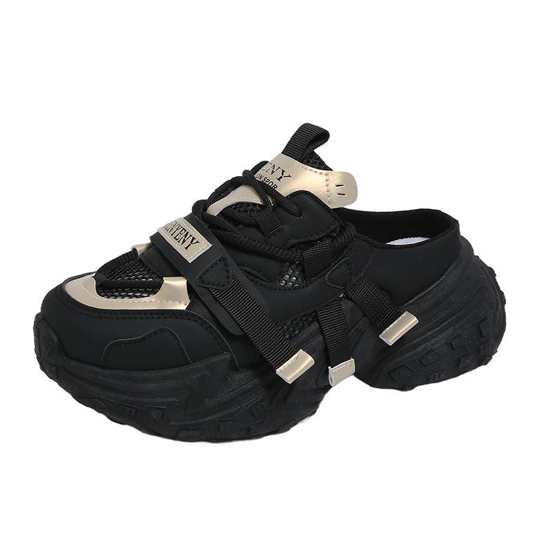 New half slippers women's 2025 summer student sports running shoes casual shoes with increased soles can be worn