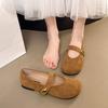 Retro Shallow Single Shoes Women's Spring Gentle Doudou Shoes Flat Mary Jane Women's Shoes