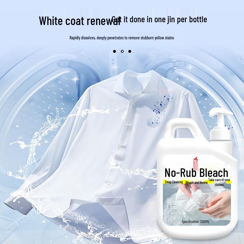 No-Rub Bleach for Whites: Stain Remover, Color Restorer, Anti-Yellowing, Clothes Whitener.