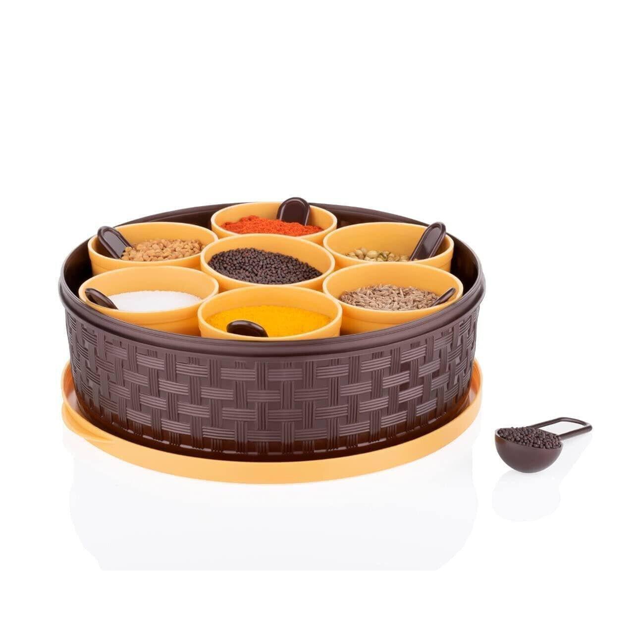 

@ Plastic Round 7 Sections Multipurpose Masala Spice Box Rangoli Dabba Box Zr-2293-60%Off