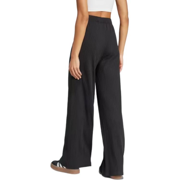 Adidas Womens Essentials Wide Rib Pants Black Women Streetwear JD1499