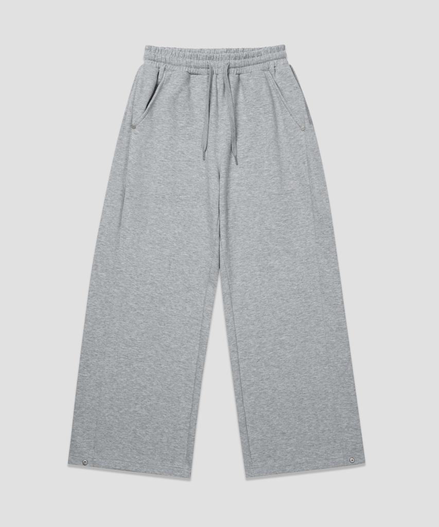 AGOD Side Tuck Snap Wide Sweatpants [Gray]