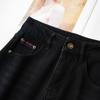 2024 Women's Plus Velvet Black Wide-Leg High-Waist Slim Fit Winter Jeans