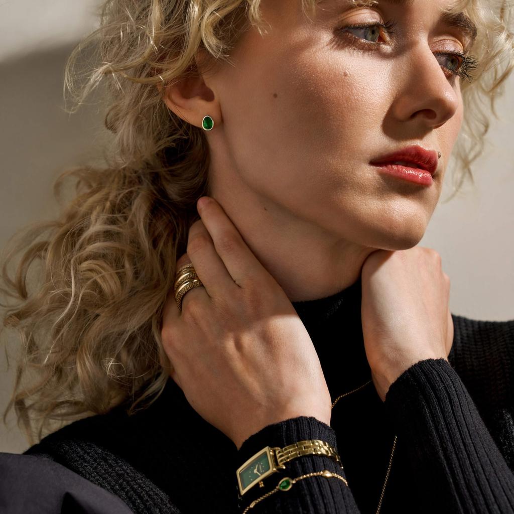 Skagen Women's SOFIE SEA GLASS Gold-Tone Stainless Steel Stud Earrings, SKJ1856710