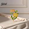 Windbreaker Brooch Pin Enamel Coloring Three Chrysanthemums Design Zinc Alloy