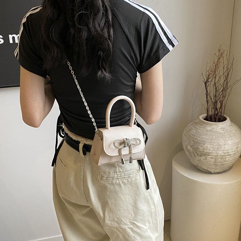 Bow Fashion Korean Version of Gentle Mini Handbag 2025 Spring and Summer New Versatile Ins Shoulder Messenger Bag Tide