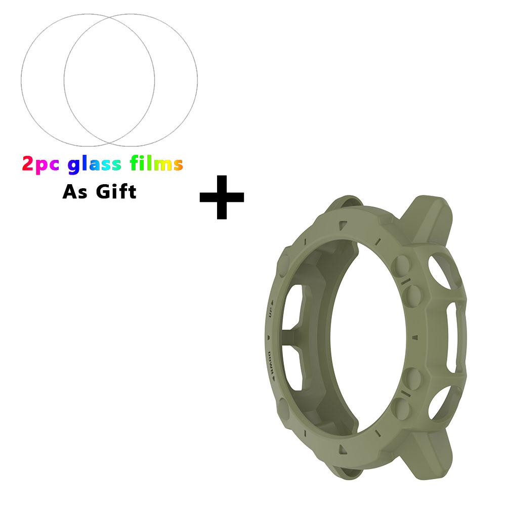 2-I-1 Deksel + Herdet Glass Film For Huami Amazfit Falcon TPU PC Skjermbeskytter & Støtfanger Beskyttelsesdeksel For Amazfit Falcon