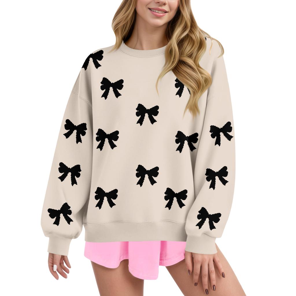 Women  Tops Women's Long Sleeve Sweatshirt Casual Crewneck Loose Fit Pollover Fleece Tops
