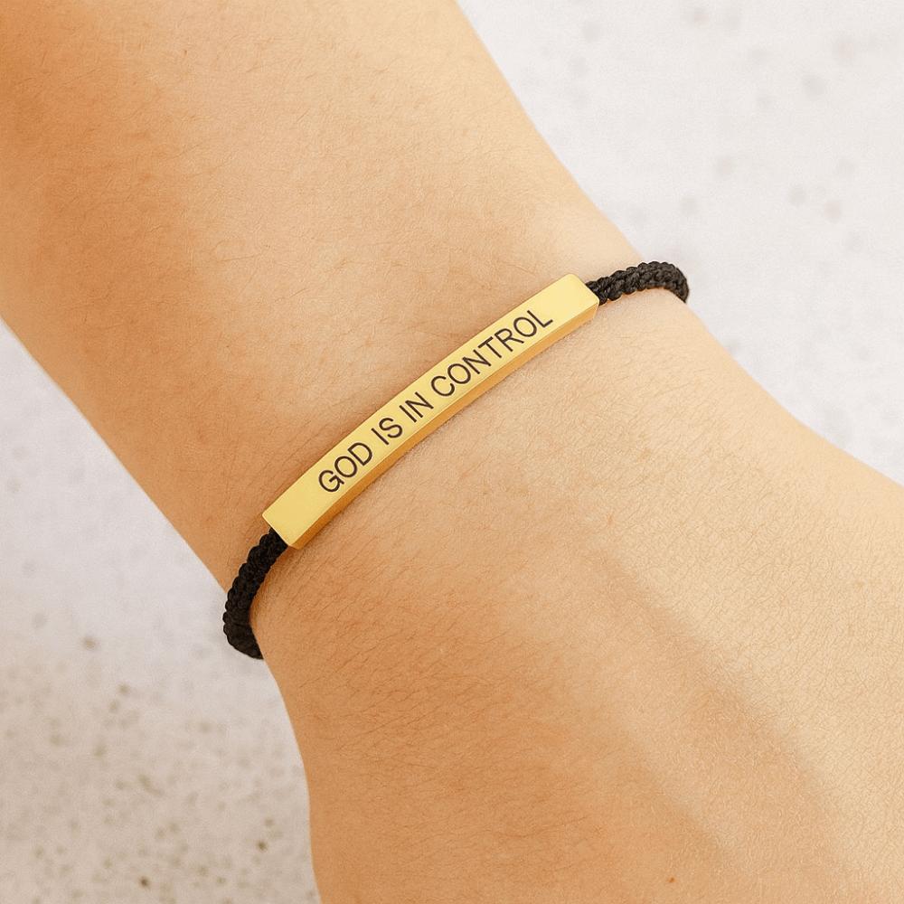 Rope Engraved Letter Bracelert Stretchable Inspirational Bracelets  Birthday Gifts