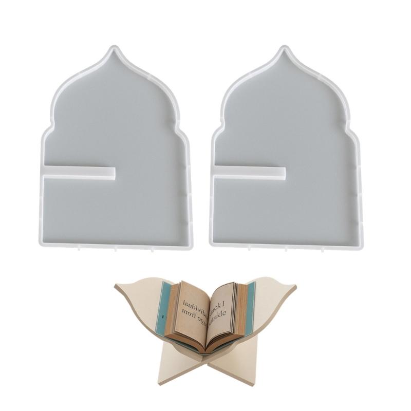 Pack of 2 Reusable Silicone Book Holder Mold Chanting Support Molds for Resin Crafting Projects Home Decors Accessories