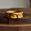 Buddhas Half Face Shaped Rings Adjustable Open Rings Finger Rings Decoration Elegant Jewelry Accessory for Parties
