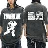 Washed Vintage Rocker Yungblud IDOLS Album Tour 2025 T-shirt Men Hip Hop Trend T-shirts Men's Casual Cotton Oversized Tee Shirt