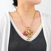 2025 New Trendy Design Double Layered Chain Shaped Alloy Pendant Women's Necklace