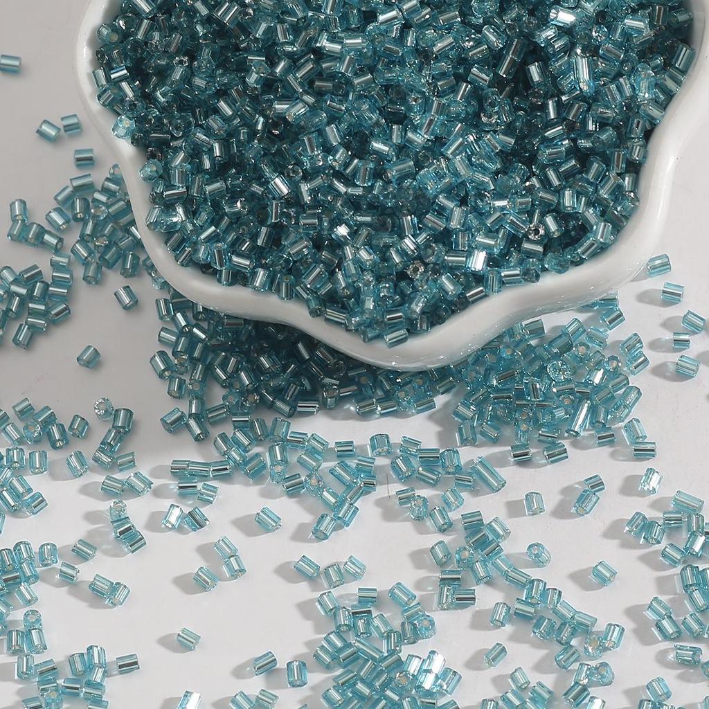 2mm Silver-Lined Glass Seed Beads: Handmade DIY Jewelry & Clothing Accessories, Transparent Loose Beads.