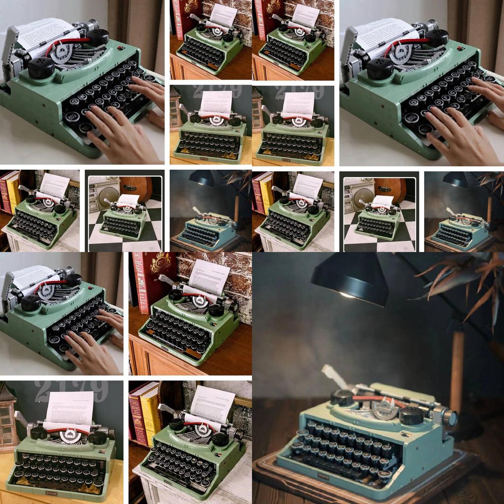 Retro Typewriter Building Block Set For Creative Play And Nostalgic Fun For Ages 7 To 14