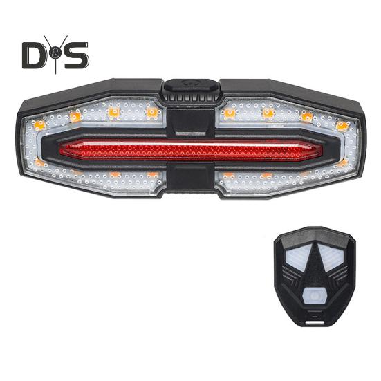 Bicycle Tail Light Adjustable LED Remote Control MTB Road Mountain Bike Turn Signal Lamp Waterproof Rechargeable Bright Night Riding Bike Warning