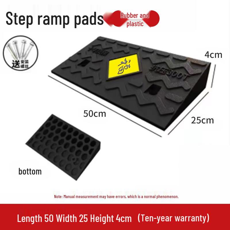 Rubber & Plastic Step Ramp Mat for Threshold, Curb, and Car Slope Climbing Model 1: Guarantee for 10 years