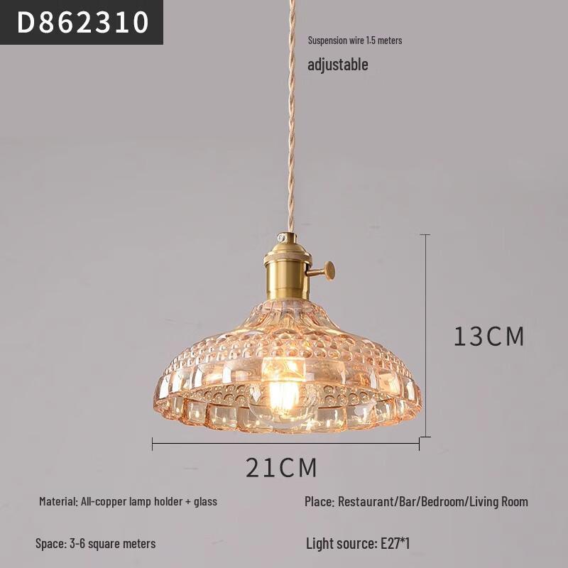 NuFeng Vintage Glass Pendant Light D862310
