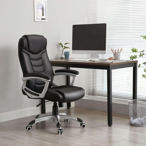 SONGMICS OBG21B - Silla de Oficina, Color Negro