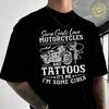 Some Girls Love Motorcycles Tattoos Men's Women Summer Cotton T-shirt Moto Short Sleeved Casual
