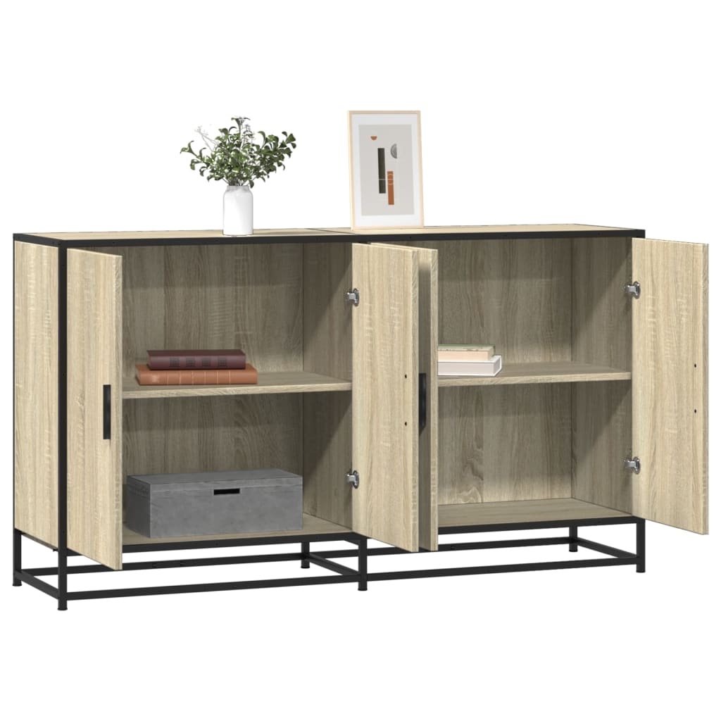 Sideboard in Sonoma Oak Finish 134 x 35 x 76 cm Engineered Wood