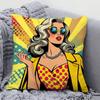 1pc Fashion POP Comic Portrait Pillow Case Square Pillow Bedroom Sofa LeisureComfortCushionCar Living Room Home Decoration 40X40