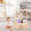 Wood Baby Shower Storage Basket Baby Shower Crate with Handle Baby Toys Storage Crate Multipurpose Gift Basket for Boys Girls