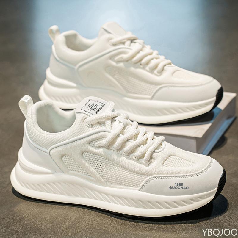 Men's new spring breathable hollow mesh shoes casual versatile height increasing running sports shoes Fashionable sneakers
