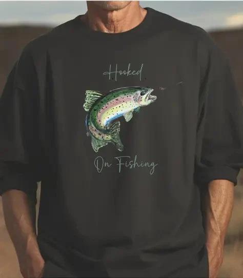 Rainbow Trout Shirt, Fishing Graphic Outdoor Gift Tee S
