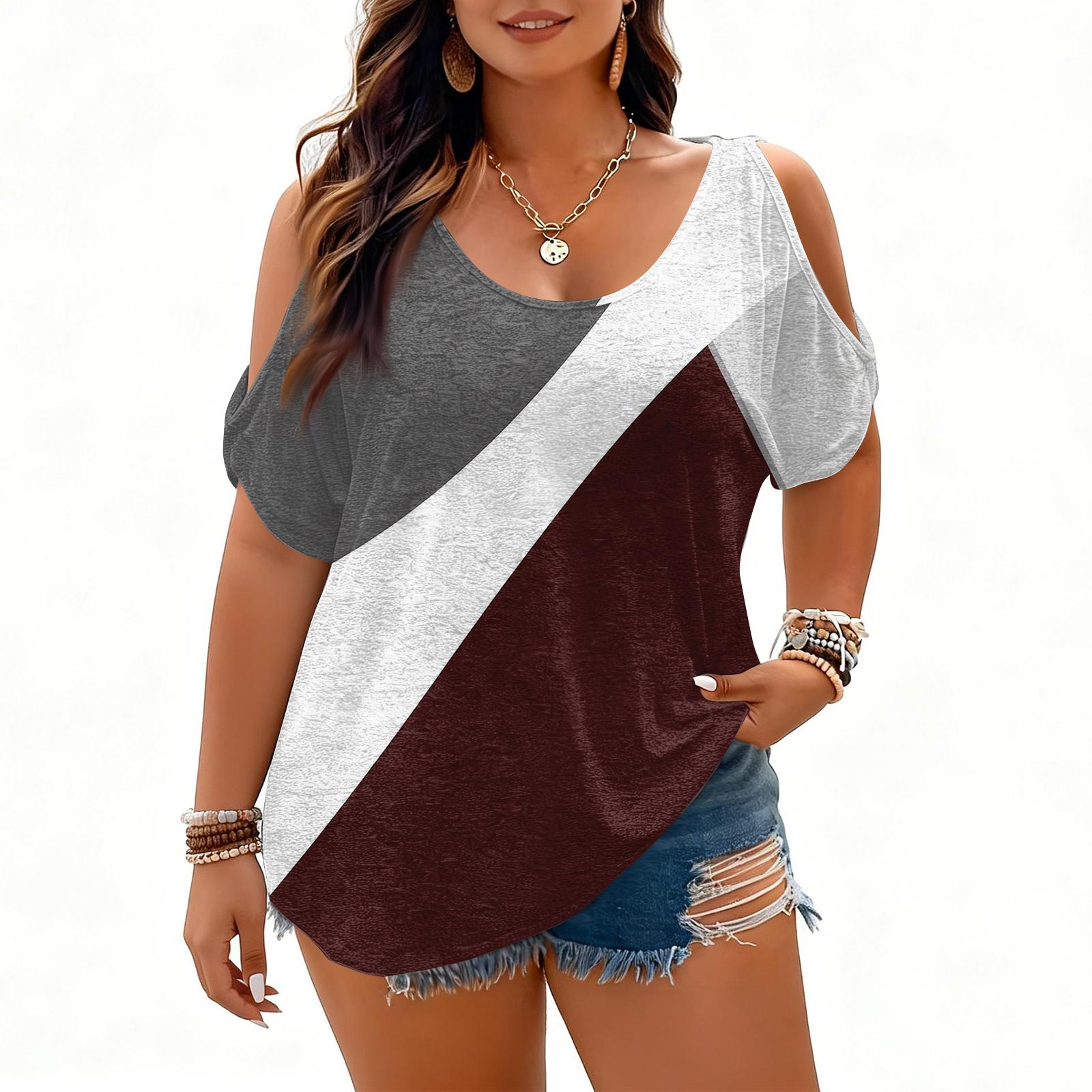 

Women s Fashionable Short Sleeve Elegant Commuting And Casual Top XL винний