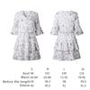3/4 Sleeve Summer Dress Women Summer Dress Strappy V-Neck Ruffle Hem Dress