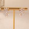 European and American Elegant Flower Zircon Wedding Earrings