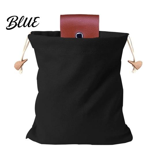 Sac de cueillette mains libres Sac de glanage pliable avec ceinture Toile et cuir PU Ceinture de taille réglable Pochette pour fruits et légumes Pliable