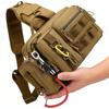 Men Oxford Cloth Sling Bag with Adjustable Widen Straps Storage Bag Multi-Compartment for Fishing Gear Lure Hooks & Accessories