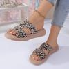 Retro Fashion Platform Bag Heel Sandals Women's Summer Wear 2025 New High-end Light Luxury Leopard Print Two Wear Beach Shoes