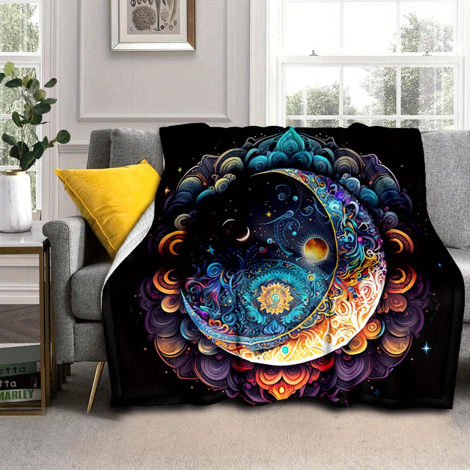 

1pc Beautiful Moon Printed Blanket,Soft And Comfortable Blanket, Travel Sofa Bed, Office Home Decor, Birthday Gift Blanket, Boys, Girls 130cmx150cm