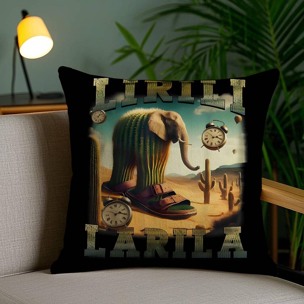 Italian Brain Rot Meme Tralalero Tralala Pillow Case Sofa Short Plush Double-sided HD Printing Room Home Office Cushion Cover