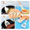 Non-Stick Silicone Cooking Utensils Set, 3 Pcs With Wooden Handle, Silicone Kitchen Gadgets