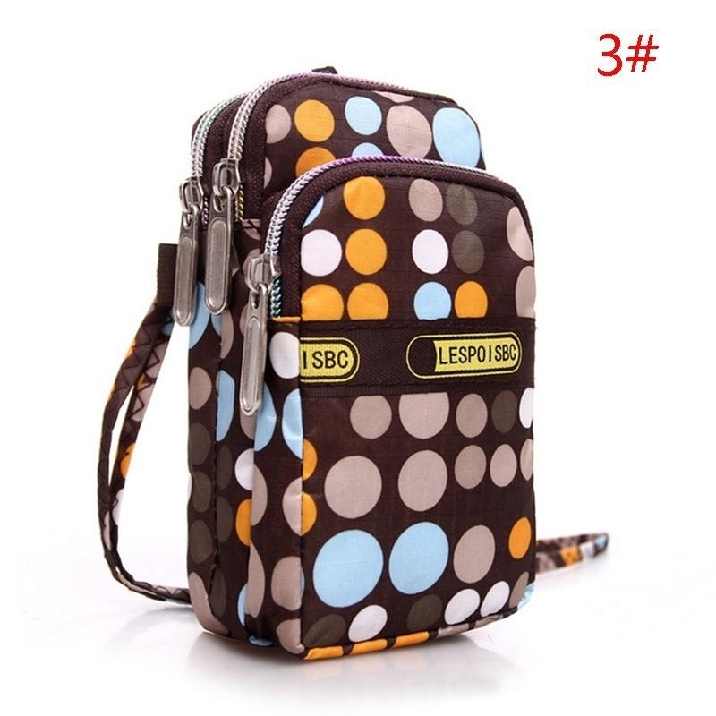 Sport Mini Zipper Pattern Shoulder Bag Wrist Purse For Iphone Xiaomi