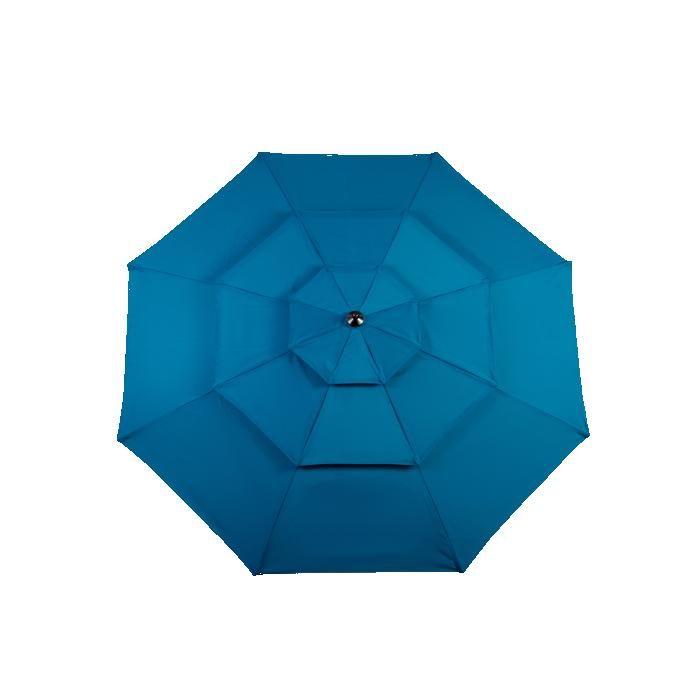 Parasol extérieur rectangulaire double face de 4,5 m avec manivelle (bleu) (sans pied)