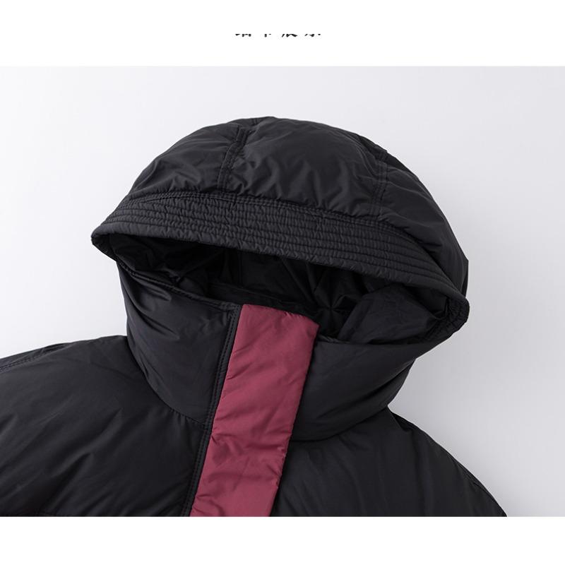 Winter New Short Hooded Color Blocked Cotton Jacket for Women's Sports, Fashionable, Thick and Warm Couple Jacket