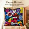 Housse de coussin Art Britto Mode Lin Naturel Tissu Biologique Impression Double Face Canapé Décoration Intérieure Cadeau Housse de Coussin