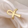 Lemegeton Ankh Cross Rings Adjustable Open Ring Men Women Good Luck Amulet Stainless Steel Ancient Egyptian Jewelry