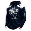 Men's Rugby Print Hoodie, Casual Pullover Hooded Sweatshirt for Fall and Winter Wear