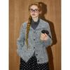 Coolhut Multicolored Lapel Soft Retro Floral Loose Versatile Sweater Winter New Knitted Jacket for Women