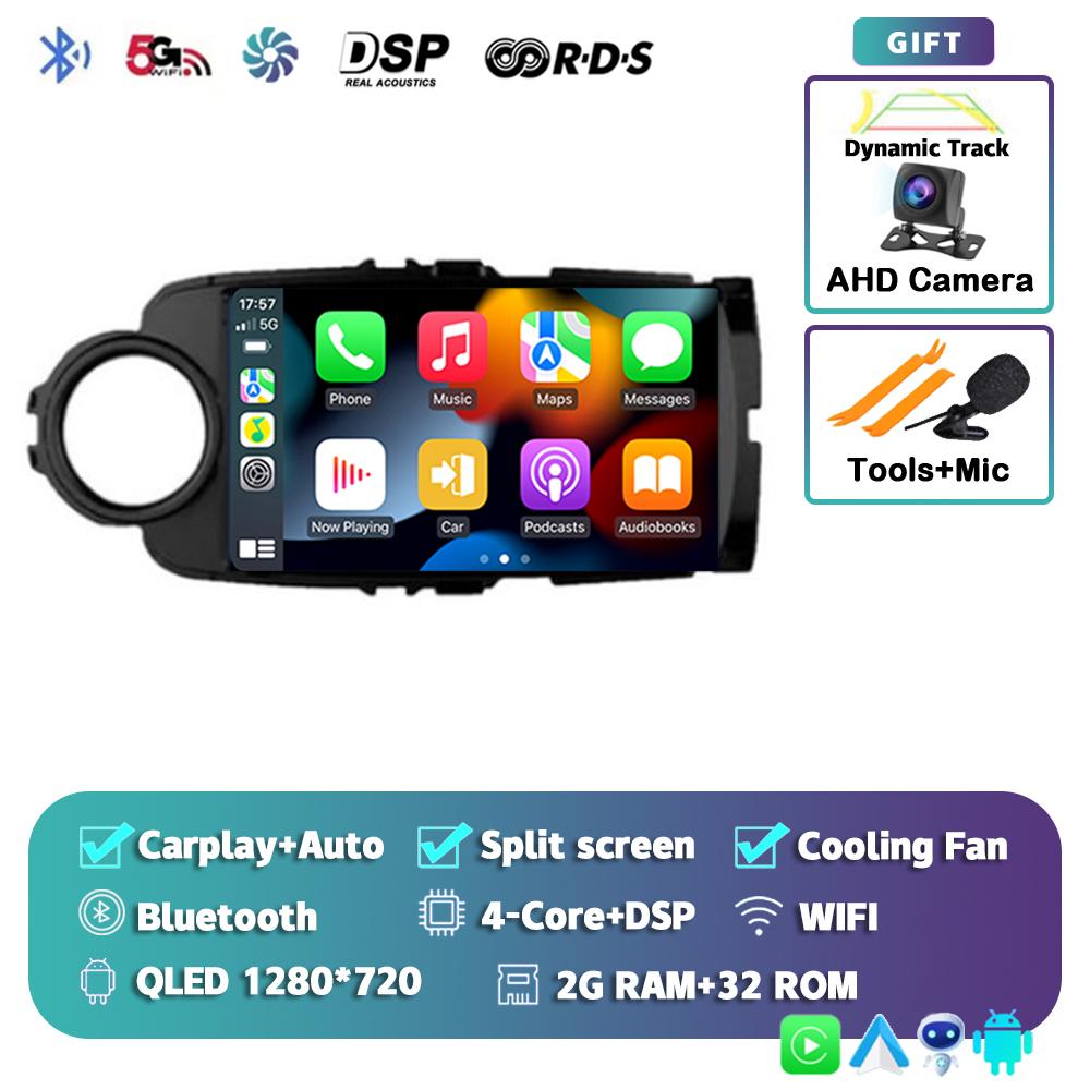 

Android 14 Carplay Auto Автомагнитола для Toyota Yaris 2012 2013 2014 2015 2016 2017 GPS Мультимедийный плеер Стерео WIFI+4G видео DSP