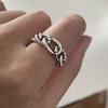 925 Sterling Silver Rings for Women Couple Minimalist Handmade Simple Retro Chain Ring Party Jewelry Gift Prevent Allergy