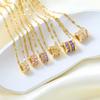 Korean Style Luxurious Rhinestone Pendant Titanium Steel Necklace - Women's Versatile Non-Fading Fashion