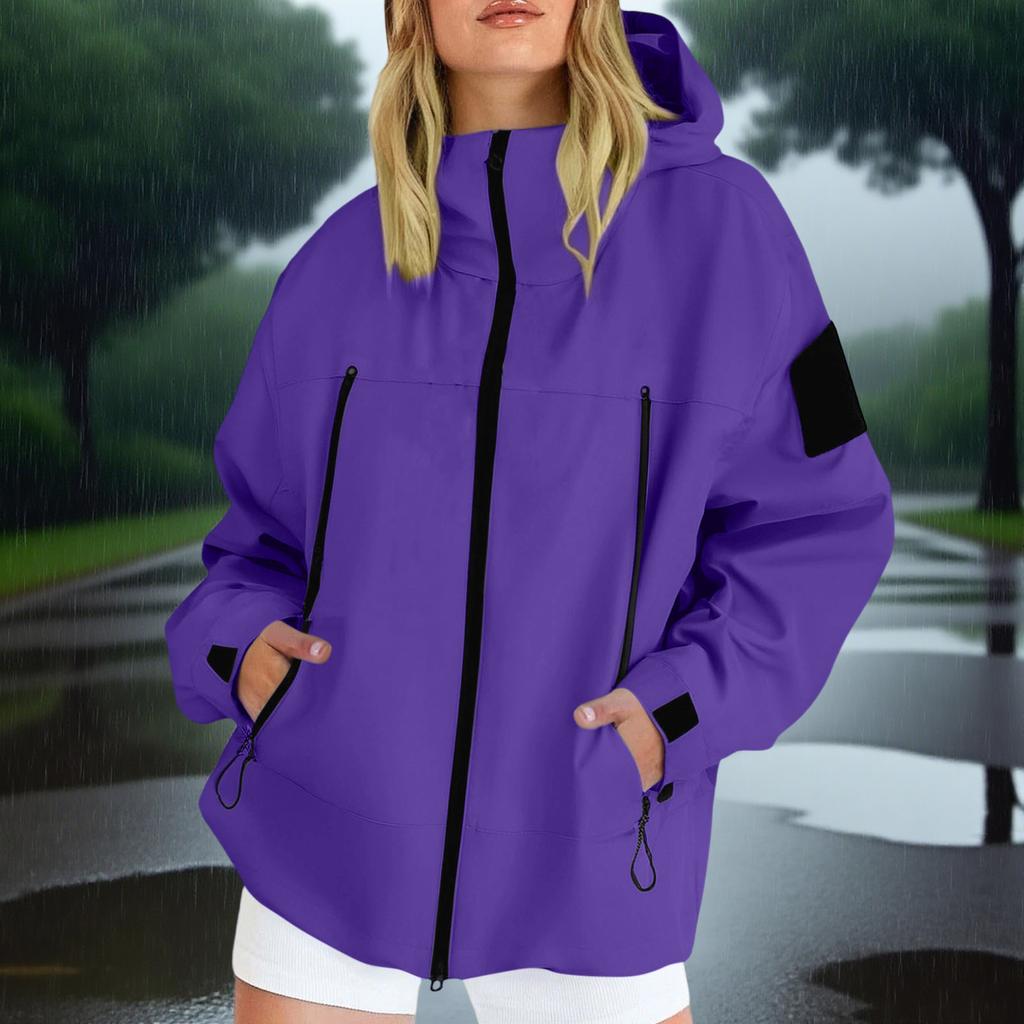 Women's Loose And Comfortable Solid Color Long Sleeved Zipper Hooded Sweatshirt