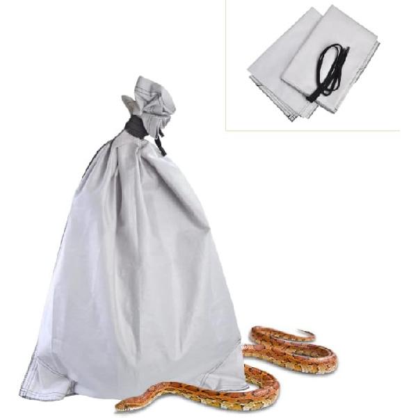 2 Pack Cloth Snake Reptile Bag with Bite Free Pouch Corner Drawstring for Capturing Moving Transporting Hunting Catching Snakes Reptiles to Vet or 11x15